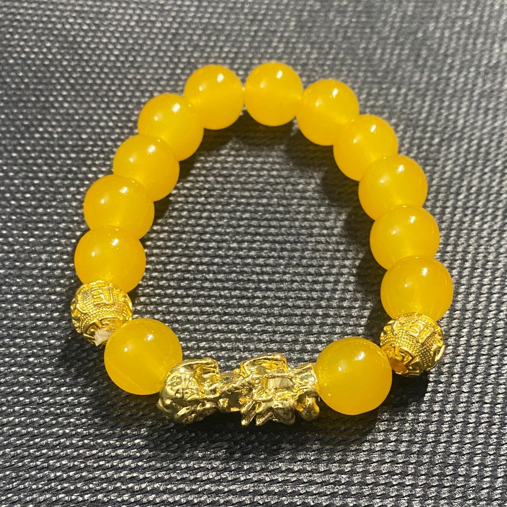 Yellow and Gold Beaded Bracelet (Piyao)
